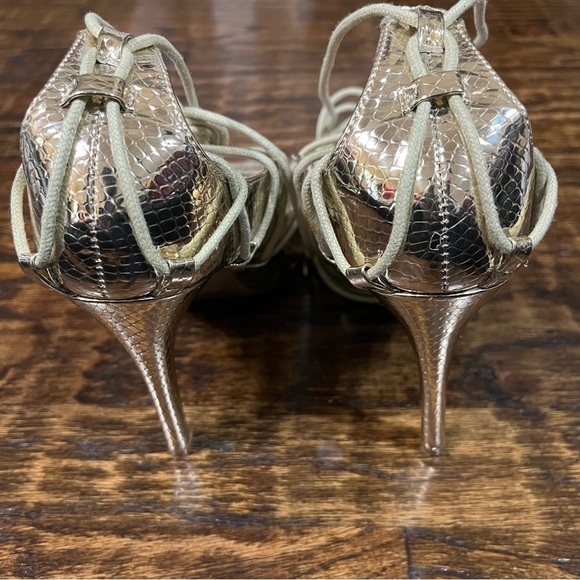 M & L Gold Tie Up High heels - Picture 15 of 15